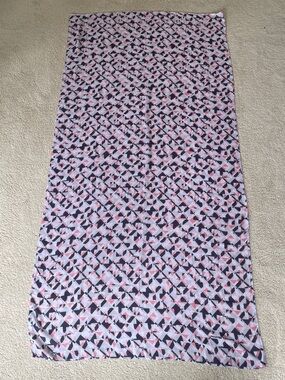 Geometric Pink & Black Lightweight Scarf 72” x 36”